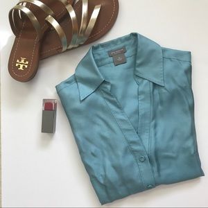 Ann Taylor Silk Short Sleeve Blouse
